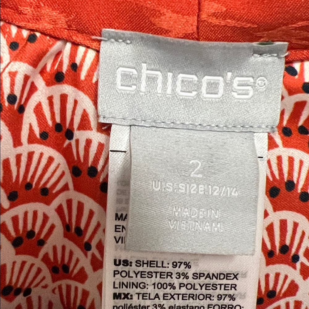 Chico's Orange and Black Floral duster - Picture 2 of 3